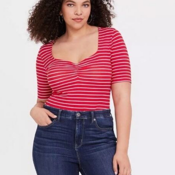 torrid Tops - Torrid Red and White Striped Top